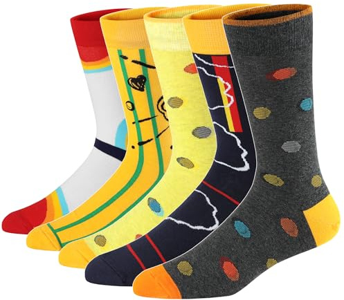 Ueither Lustigen Herren Socken Bunte Gemusterte Baumwolle Socken