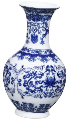 Zerodeko Vase en Porcelaine Chinoiserie Jardinière Décorative en Céramique Support De Fleurs