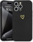 Wirvyuer Kompatibel mit iPhone 15 Pro Max Handyhülle Mädchen Hülle Gold Liebesherz Weich Silikon Case Süßes Gold Love Slim Stoßfest Schutzhülle für iPhone 15 Pro Max Schwarz