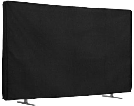 kwmobile Funda para Monitor 24 TV - Protector Antipolvo y antihuellas de Lino para Pantalla de TV - Negro