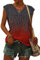 WNEEDU Women Tops Summer T-Shirts for Women UK V Neck Cap Sleeve Ladies Summer Tank Tops Blouses Dye Gray Red L