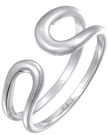 Elli Ring Elli PREMIUM Ring Damen Offen Geo Modern Verstellbar in 925 Sterling Silber