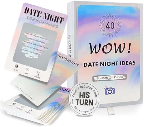 Yanmucy 40 Date Night Rubbelkarten Einzigartige Paare Spiele Datum Nacht Ideen für Sie und Ihn Abenteuer Herausforderung Buch für Romantische Brautpaare Valentinstag Geschenke