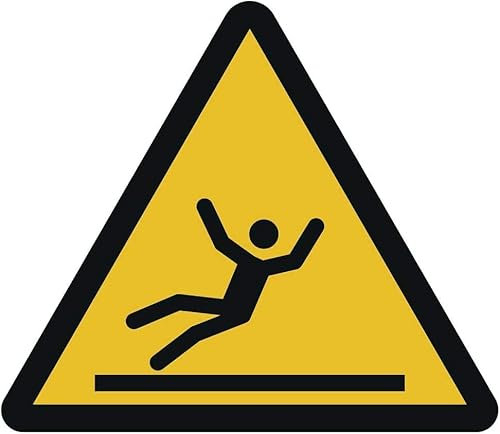 Warnung vor Rutschgefahr Kunststoffschild Ø 10 cm gemäß ISO 7010, ASR A1.3 (wetterfest)