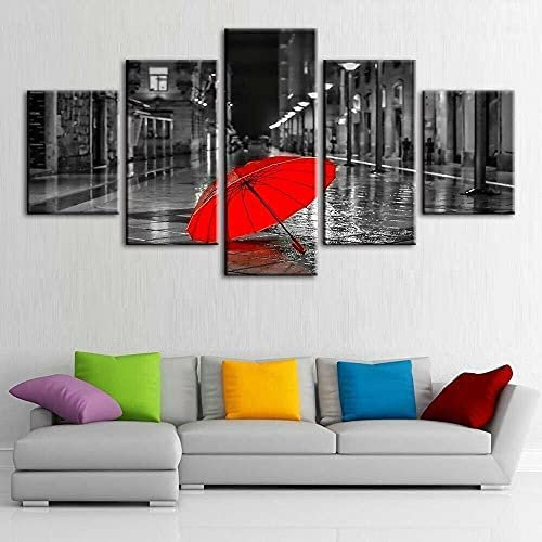 Home Decor Leinwanddruck Poster 5 Stück Roter Regenschirm 200 X 100 Cm Wandkunst Yacht Moderne Kunstwerke Bilder Gemälde Für Wohnzimmer Schlafzimmer Esszimmer Büro Kinderzimmer -5W6H+S8O6-