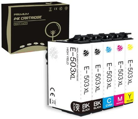Okra 5 Stück Druckerpatronen 503XL Kompatibel mit Epson 503XL Multipack 503 XL patronen für Epson XP 5200 XP 5205 XP5200 XP5205 EpsonWorkforce WF 2960 WF 2965 WF 2960 WF 2965 DWF