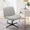 COLAMY Breiter Bürostuhl, Gepolsterter Armloser Schreibtischstuhl Drehbarer Home Office Stuhl 115° Wippfunktion Ergonomischer Computerstuhl für Home Office, Schminken, Gaming (Kreuzfuß, Hellgrau)