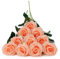 DuHouse 10er Set Künstliche Rosen aus Seidenstoff–54 cm Lange Stiele, Realistische Fake Blumen für Hochzeit, Brautstrauß, Party Tischdekoration & Haus Dekor(Pfirsichflaum)