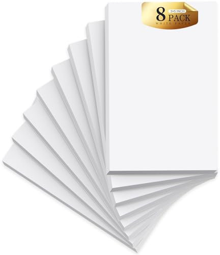 Kleine Notizblöcke A7 Pocket Notizblock, 8 Pack Server Notizblöcke A7, weiße Notizblöcke, A7 kleine Notizbücher, kleine Schreibblöcke weißes Papier, 50 Blatt pro blanko, A6 Mini Rubbelblöcke für Büro,