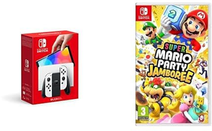 Nintendo Console Switch (modèle OLED) blanche & Super Mario Party Jamboree
