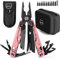 MIAOKE Multitool 23 in 1 con scatola regalo premium, cacciaviti, seghetto, apribottiglie, pinze, coltello da campeggio, gadget fantastici per uomo, regalo migliore per fidanzato (rosa corallo)