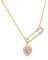 SILBERTALE 925 Sterling Silver Safety Pin Necklace Pink Heart Pendant Necklace Gold Choker Necklace for Women Paper Clip Pendant Fashion Jewellery