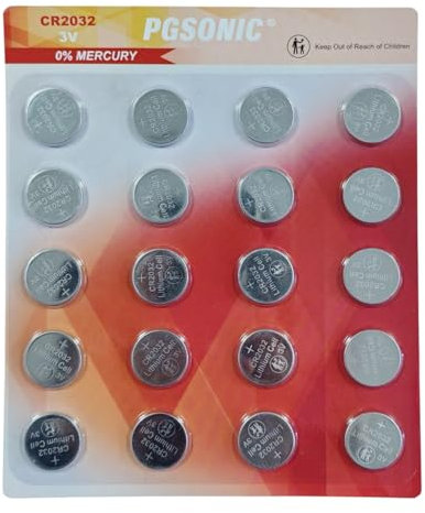 PGSONIC CR2032 3V Lithium-Knopfzelle, 20er-Pack
