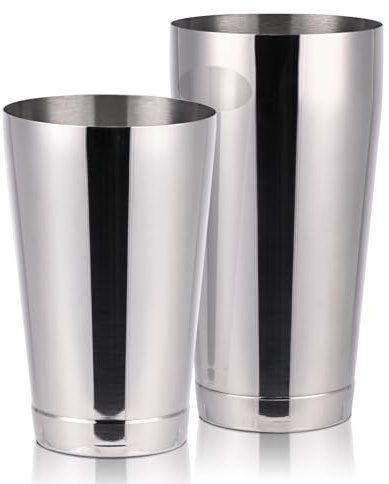 Boston Cocktail-Shaker-Set, professionelles 590 ml & 680 ml Lebensmittelqualität Edelstahl gewichtete Shaker Dosen, Metall Martini Shaker Getränkemixer, unverzichtbare Barwerkzeuge für Barkeeper.
