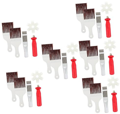Cabilock 6 Sets Condenser Fins Cleaning Brush Air Conditioner Cleaner Set for Radiators