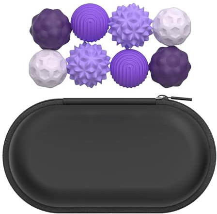 8PCS Magnetic Fidget Balls (8 Stück), Magnetkugeln Stressball Silikon Magnetische Sensorik Bälle Spielzeug, Sensorisches Spielzeug Anti Stress Stimming Sensory Fidget Toys für Erwachsene ADHS (Purple)