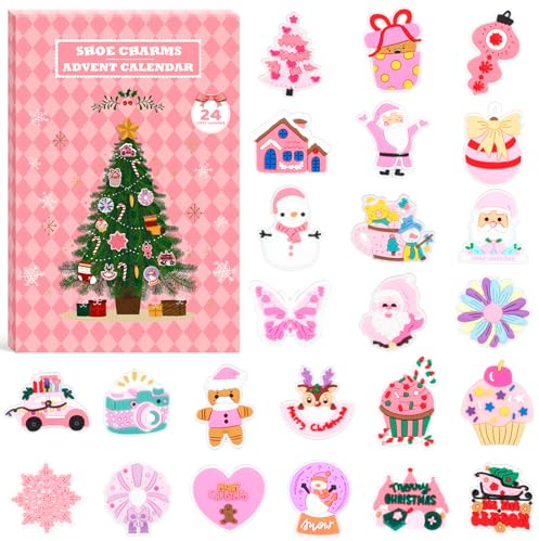 Adventskalender 2025 Schuh Charms für Mädchen Frauen Countdown Weihnachten Krokodil-anhänger