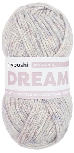 myboshi Dream, luftig leichtes Garn mit Baby-Alpaka zum Häkeln und Stricken, 76% Baumwolle, 22% Baby Alpaka, 2% Merino, 50g, Ll 95m Rosa (Morgentau), 1 Knäuel