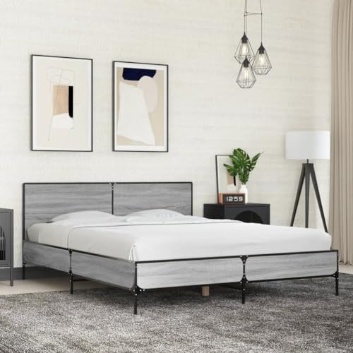 Owoxanthellate Bettgestell Sonoma 160x200 cm Holzwerkstoff/Metall, Metallbeine mit Lattenrost, klappbar