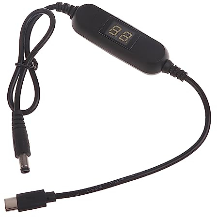 FHGSPQWM 50cm USB C to 1.5V 3V 4.5V 6V 9V 12V Adjust Voltages Dislpay Cable LR03AAA LR6AA Battery Eliminators for Toy Game LED Type C to Power Cable with Voltages Regulator