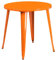 Flash Furniture Handelsübliche Qualität, runder Metall-Tisch für drinnen und draußen, 76,2 cm, Orange