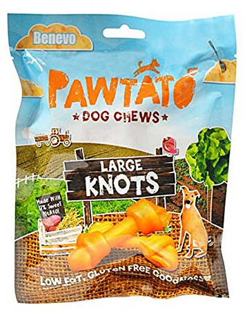 Benevo Pawtato Sweet Potato Knots Large Dog Treat (180g) (Orange)