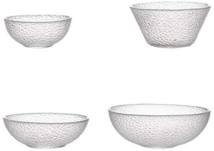 XCXDX Insalatiera in Vetro Trasparente, Zuppiera in Cristallo, Sicura E Senza Piombo, 4 Pezzi