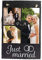 wandmotiv24 Schiefertafel Hochzeit Just Married, Aufhängeschild mit Strick, Personalisierbar Digitaldruck 3 Farbfotos + Initialen, Hochformat 20x30cm, Hochzeitsgeschenk Brautpaare, Türschild