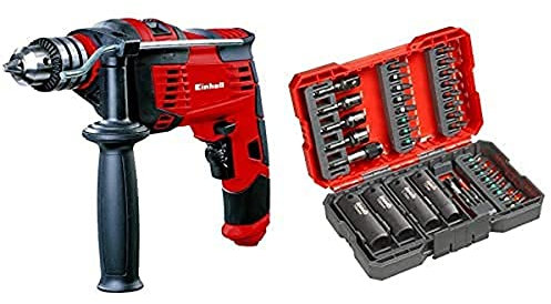Einhell Schlagbohrmaschine TC-ID 1000 E (1010 W, Bohrleistung Ø Holz 32 mm, Beton 16 mm, Metall 13 mm, Metall-Tiefenanschlag, robustes Zahnkranzbohrfutter, inkl. 35-tlg. Bit-Box)