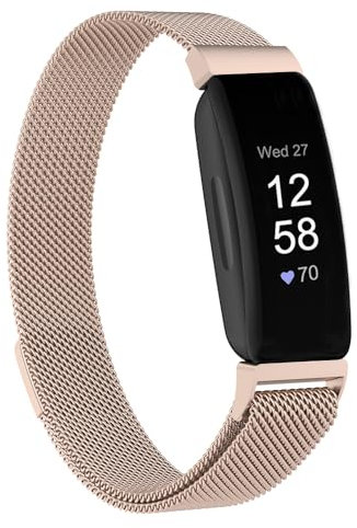 Moydolo Damen Herren Metall Magnetschloss Einstellbare Edelstahl Ersatzarmband ArmbänderKompatibel mit Inspire/Inspire HR/Inspire 2/Ace 2 Armband