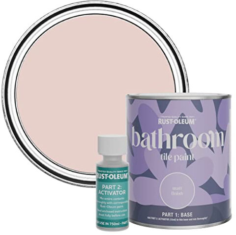 Rust-Oleum Pink Water-Resistant Bathroom Tile Paint in Matt Finish - Pink Champagne 750ml
