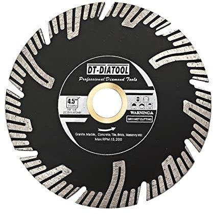 DT-DIATOOL Diamond Granite Disc 115mm Turbo Diamond Blade Cutting Disc for Circular Cutting Marble Artificial Stone Concrete Masonry
