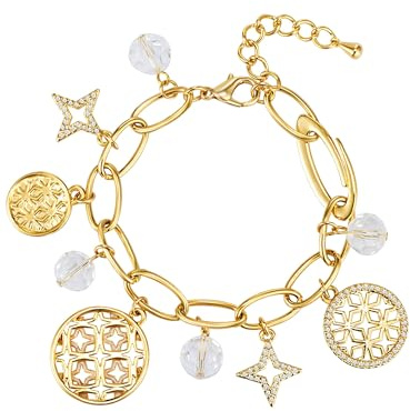 Lulu Jane Damen Armband aus Metall verziert mit Kristallen