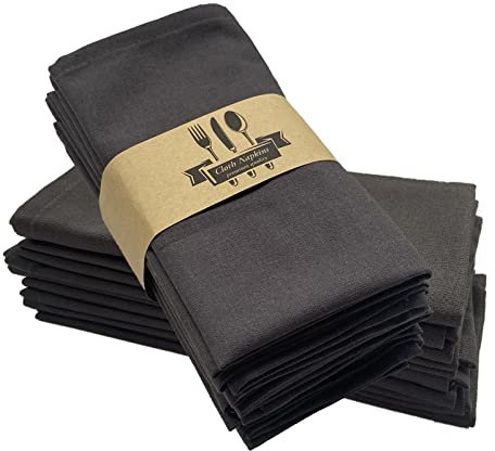 ZOYIEP Stoffservietten Leinenservietten,4/6 / 8er Set 100% Baumwolle und Leinen Servietten Stoff, Stoffservietten Leinen 40 x 40 cm Kitchen Stoffservietten Dekoration (Dunkelgrau,4er Set)