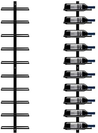 Yaheetech 2 pcs Wine Rack Wall Mounted 10 Bottle Wine Rack Storage Holder Display Rack Sturdy Iron Design Easy to Install Perfect for Kitchen Dining Room Bar