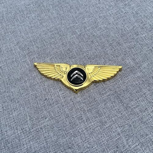 Logo Auto Emblem für Citroen C3-XR C5 C6 C2 C4 Sega Tianyi, Abzeichen Logo Buchstaben Wort Emblem Aufkleber, Zeichen Emblem Logo Abzeichen Sticker Abziehbilder,B Gold