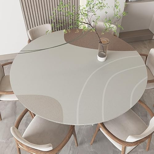 Ruby Lil PU-Leder Große Runde Tischunterlage, wasserdichte Tischschutzmatte Leicht Zu Reinigen Für Zu Hause Esszimmer Couchtisch Dekor,A,130cm(51in)