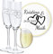 LALALO Hochzeit Sektgläser 2er Geschenk-Set mit Gravur: Brautpaar Präsent & Deko zum Hochzeitstag – Sektglas personalisiert als Hochzeitsgeschenk