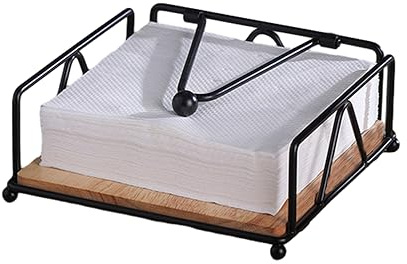 Napkin Holder for Tables, Flat Serviette Holder with Weighted Arm