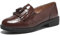 TRULAND Ciabatte da donna in pelle – Elegante Loafer con nappa, scarpe da lavoro da donna, bordeaux, 41.5 EU