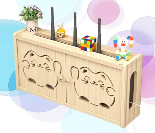 Router Aufbewahrungsbox Wand WLAN Halterung Wand Weiß Kabel Aufbewahrungsbox Groß WLAN Router Wandmontage,B-48x24cm