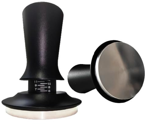 Kaffee Tamper 53mm, Kaffeepresse, Espresso Tamper mit 30lbs Anpressdruck, Skalenanpassung, 304 Edelstahl Base, Kaffeestempel mit Tamper-Base Flat, Kaffeestampfer, Durchmesser Ø 53mm