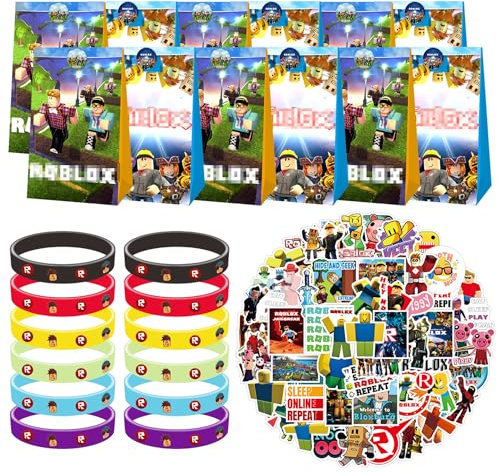 Set Regali per Feste Compleanno,Regali Fine Festa Compleanno,Gadget Compleanno Bambini,Regalo Compleanno,Sacchetti Regalo,Braccialetti,Adesivi,Forniture per Bambini Festa Compleanno