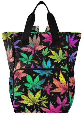 innewgogo Wickeltasche mit bunten Sternen und Blättern, große Kapazität, Wickeltasche mit drei Taschen, multifunktionale Wickeltasche zum Spielen und Reisen, Mehrfarbig/Meereswellen (Ocean Tides),