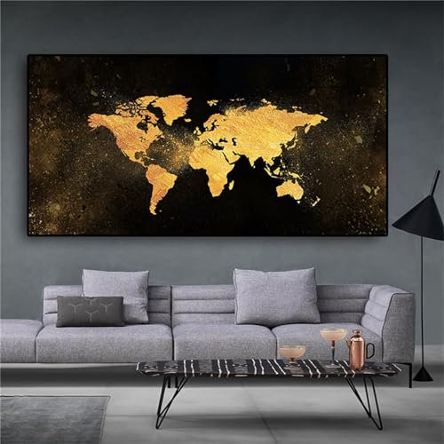 Diamond Painting, 5D Weltkarte Diamant Painting Bilder Retro Daiments Painting Erwachsene XXL Groß 140x80CM Kinder Mosaikherstellung Malerei Set, Zimmer Deko Schlafzimmer, Geschenke für Frauen