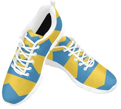 IFCXA Ukraine Flag Damen Leichte Atmungsaktive Laufschuhe Mode Sneaker, mehrfarbig, 42 EU