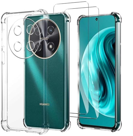 JDXHFF Cover Compatibile con Huawei nova 12i (6.7) Trasparente e 2 Pezzi Pellicola Protettiva in Vetro Temperato - Bumper Custodia Morbido Silicone Protettivo TPU Case Clear