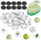 97-teiliges DIY-Kühlschrankmagnet-Bastelset beinhaltet 2,5 cm Papierstanzer, Bastelmagnete, Glaskeramik, Ferrit-Magnet mit selbstklebender Rückseite und Klarglas-Cabochons für Kühlschrank (48 Sets,