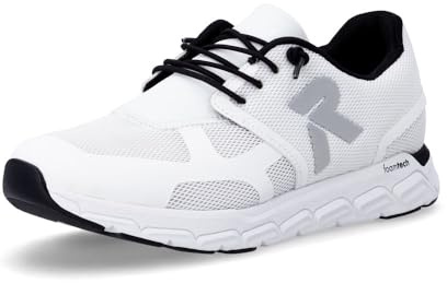 Rieker Damen Sneaker Low-Top M9000-80 Weite Normal Schnuerer Synthetik Bianco/Weiss/Weiss / 40 EU