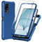 Anlxhj for TCL 505 case, with Tempered Glass Screen Protector 360 Full-Body Soft TPU Bumper Shockproof Silicone Protective Phone Cover Case for TCL 505 (Blue)